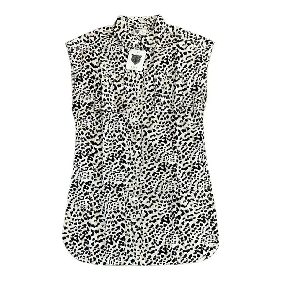 Lita by Ciara Cheetah Print Sleeveless Mini Shirt Dress M - Picture 1 of 4